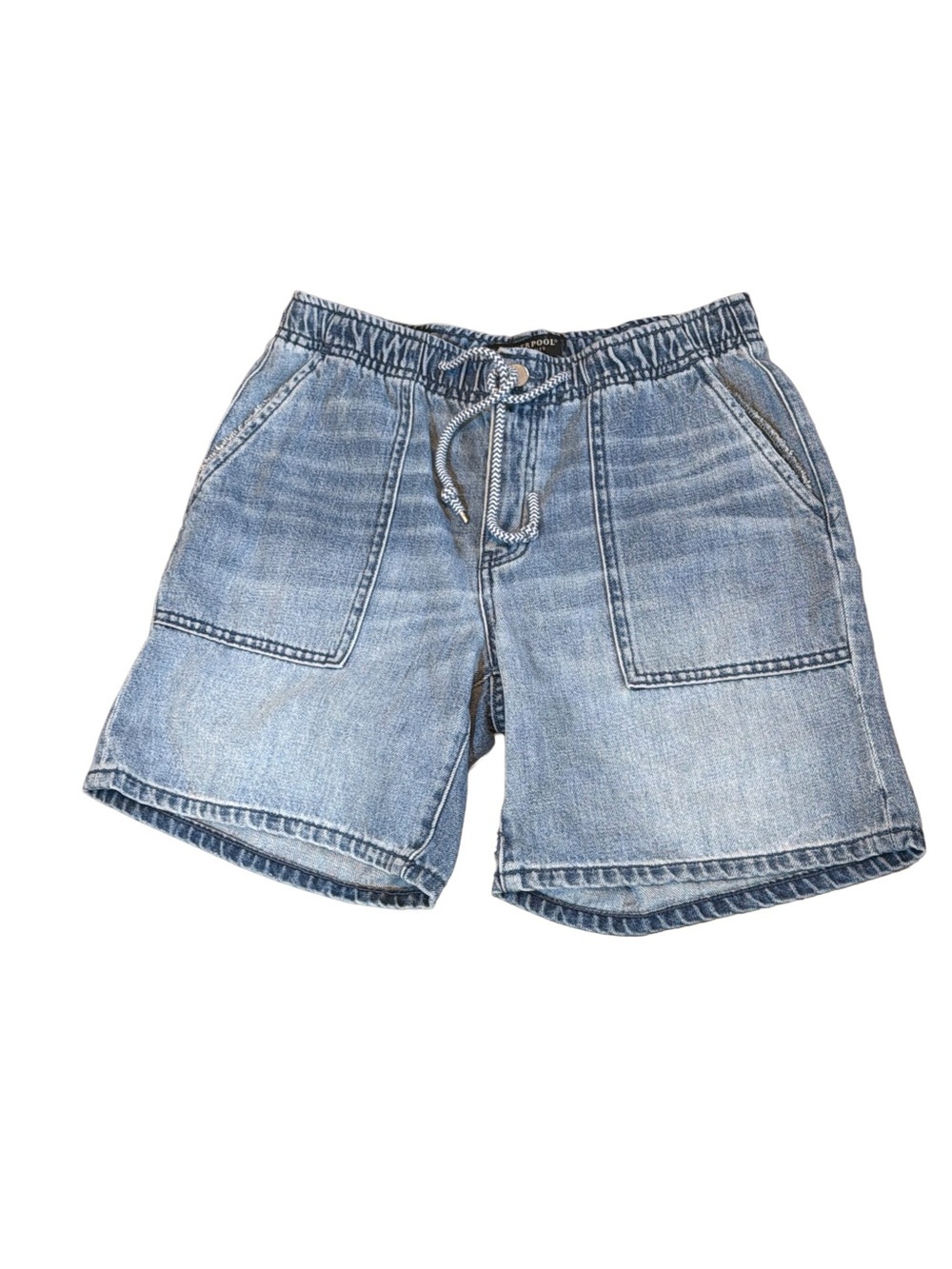 Liverpool Womens Light Wash Denim Drawstring Shorts. Size 4/27